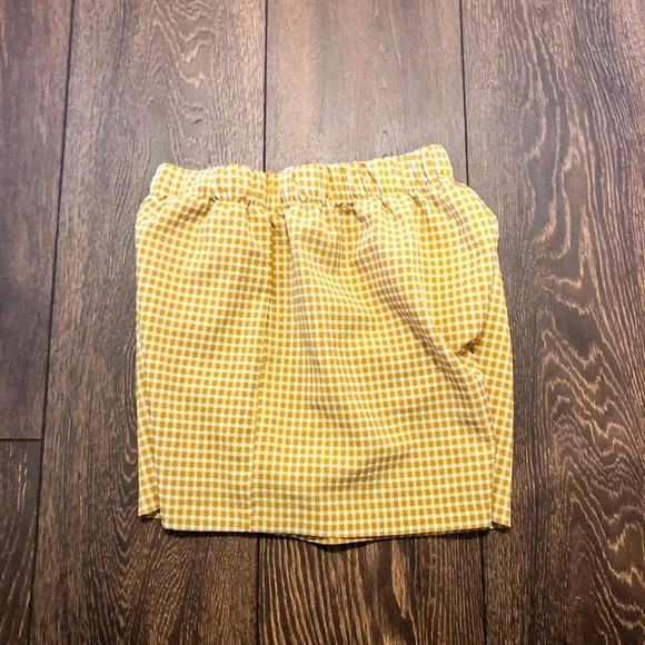 Yellow Gingham Women's Shorts - Picture 2 of 3